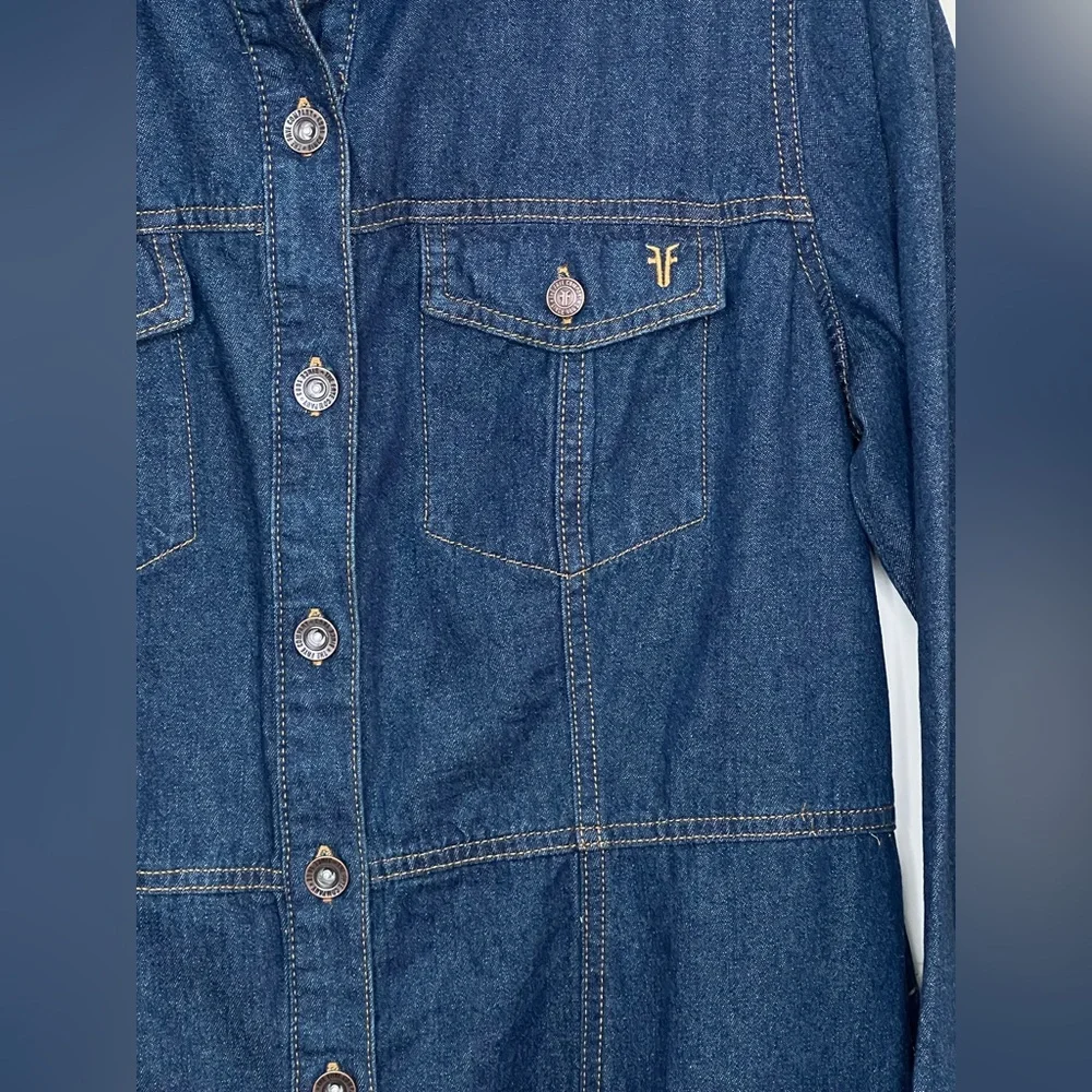 Frye Denim Above the Knee Dress, Long Sleeve, Dark Wash, Large, NWOT